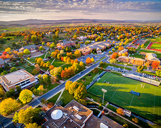 aerial view of campus