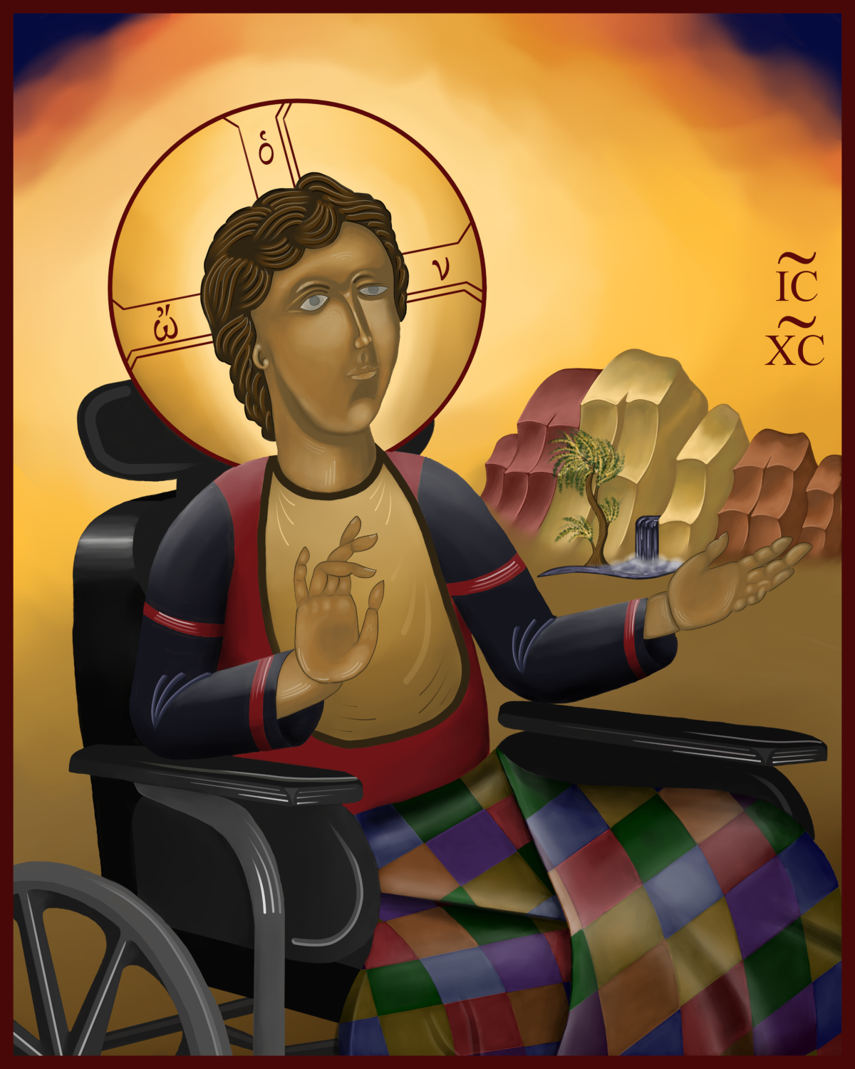 Christ in a wheelchair