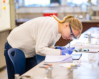 student working in a lab