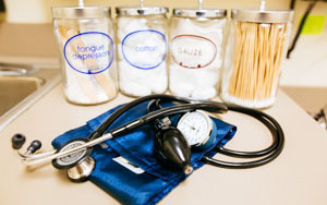 Stethoscope and medical supplies