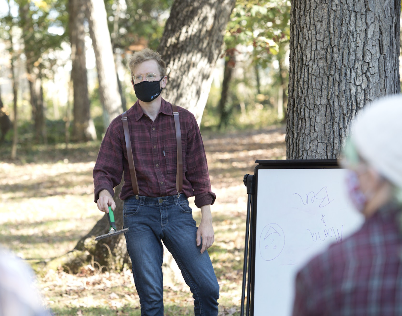 A participant ready to throw an axe A participant ready to throw an axe